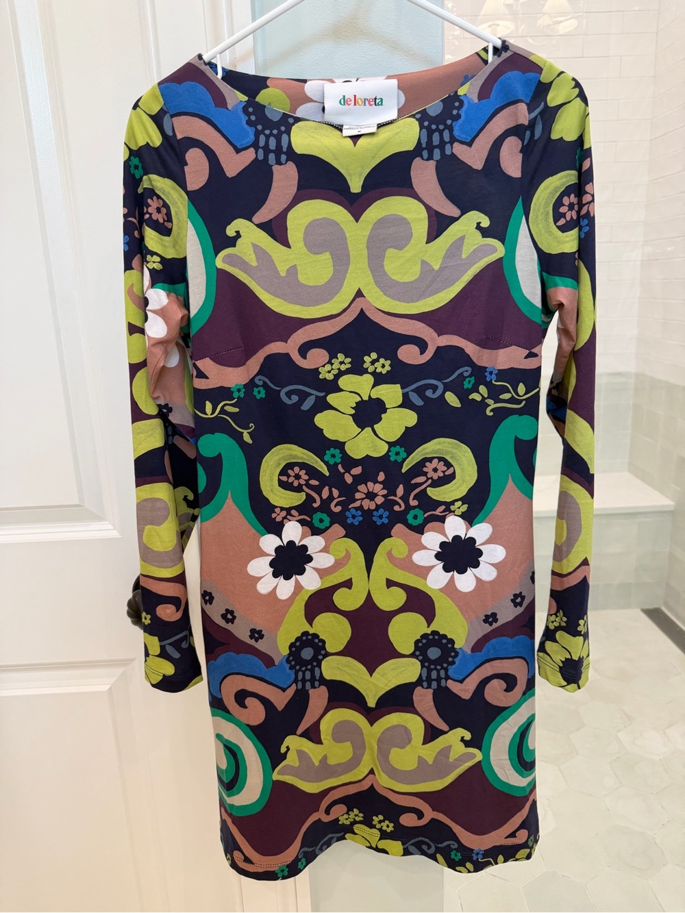 Deloreta Multicolor Printed long sleeve Mini Dress